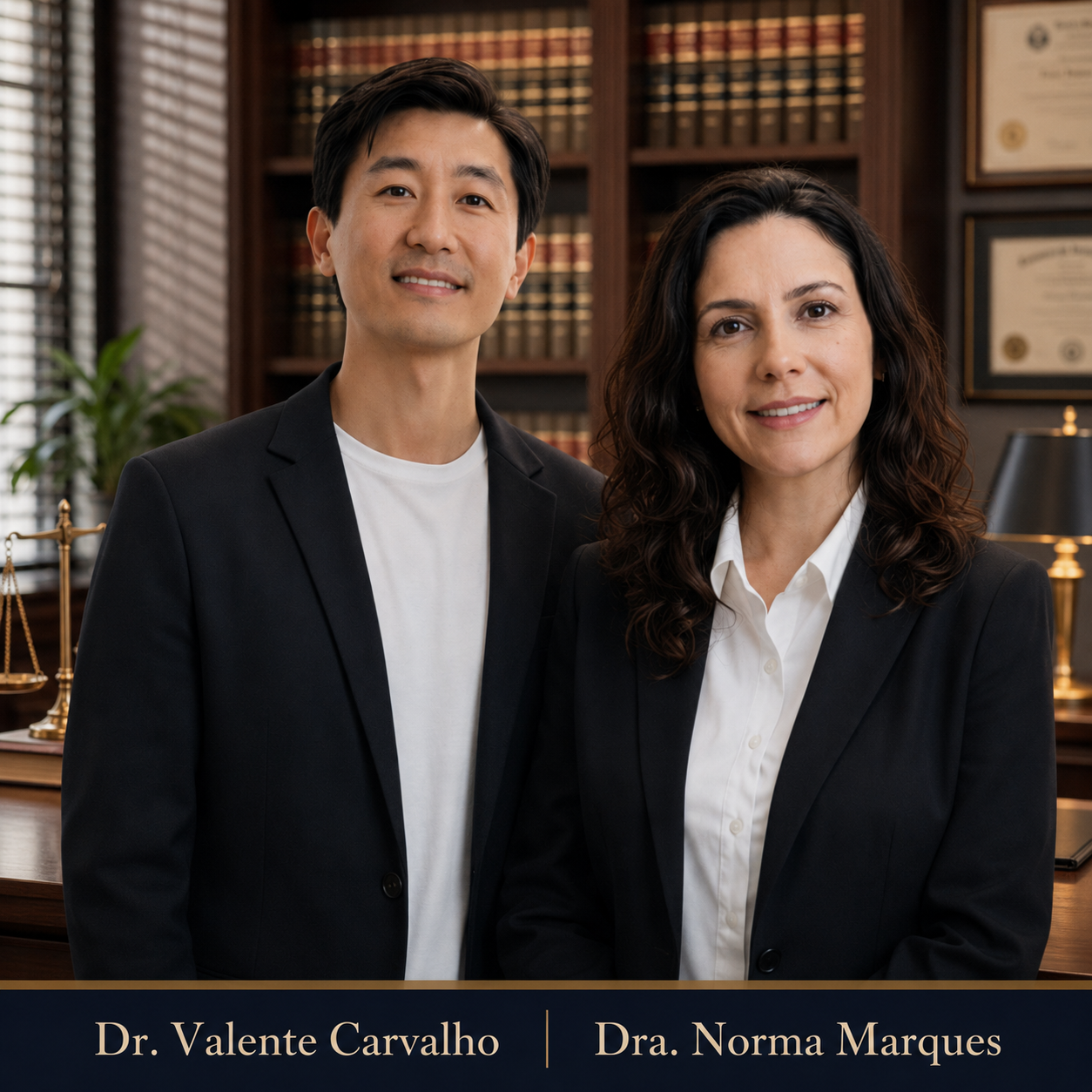 Dr. Valente Carvalho e Dra. Norma Marques em retrato profissional